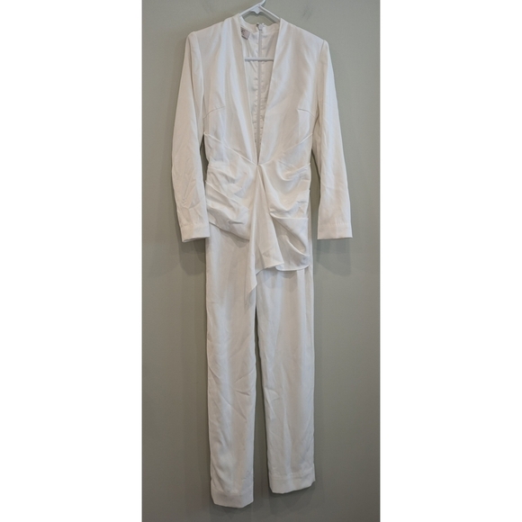 House of CB London Odelia White Deep V-Neck Jumpsuit Size Small - Picture 1 of 8